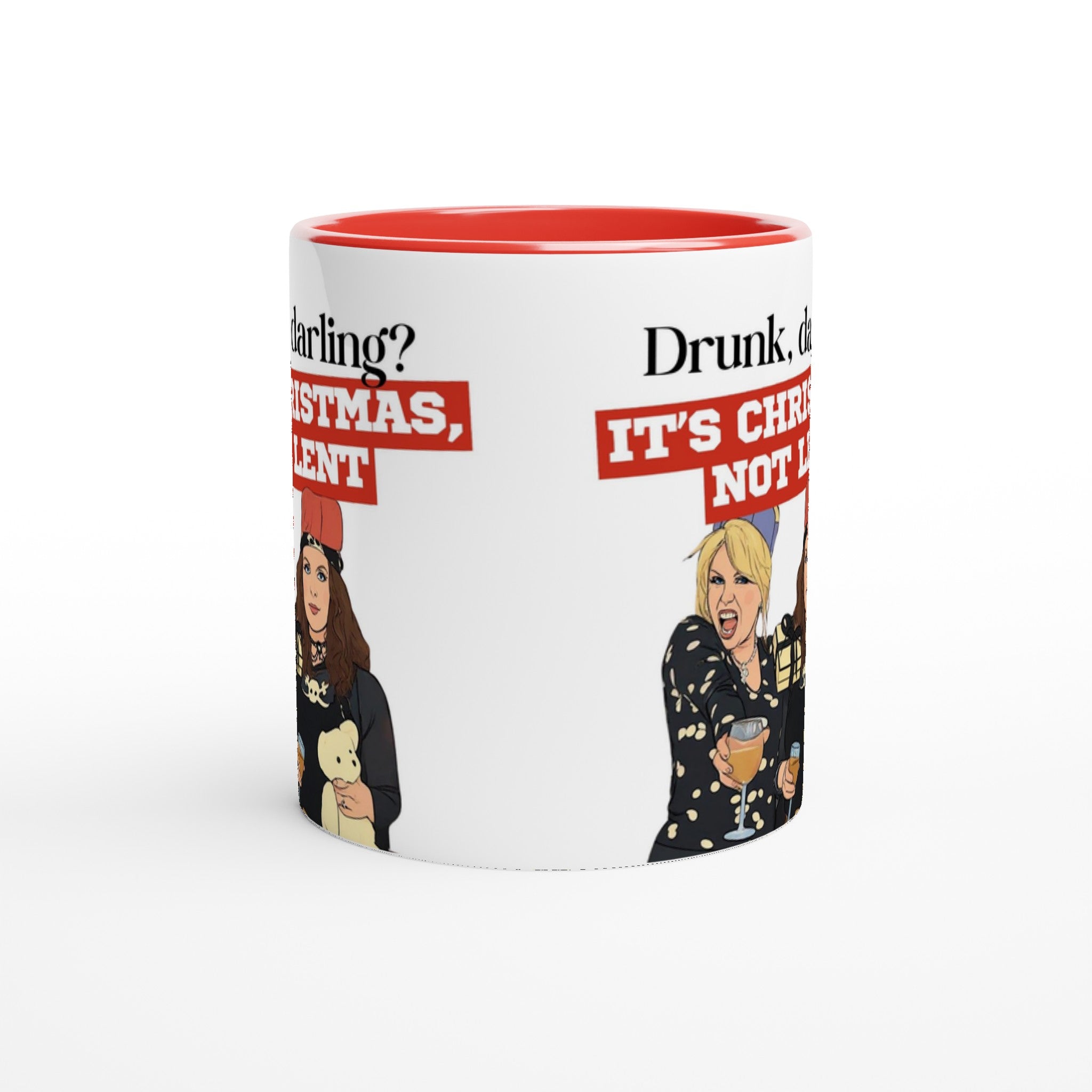 Absolutely Fabulous inspired Red Mug for  Christmas Darling Side Angle