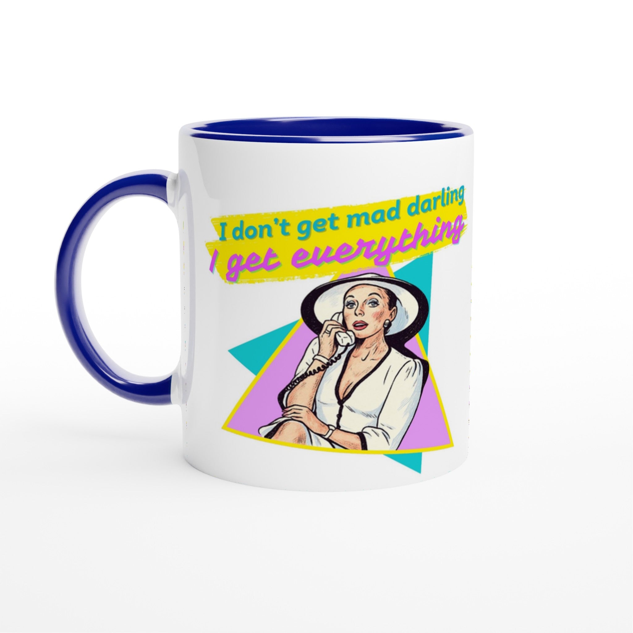 Alexis Dynasty Joan Collins Mug Darling Blue and White