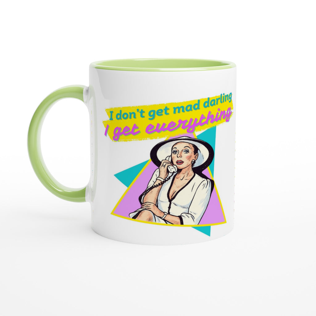 Alexis Dynasty Joan Collins Mug Darling Green and White