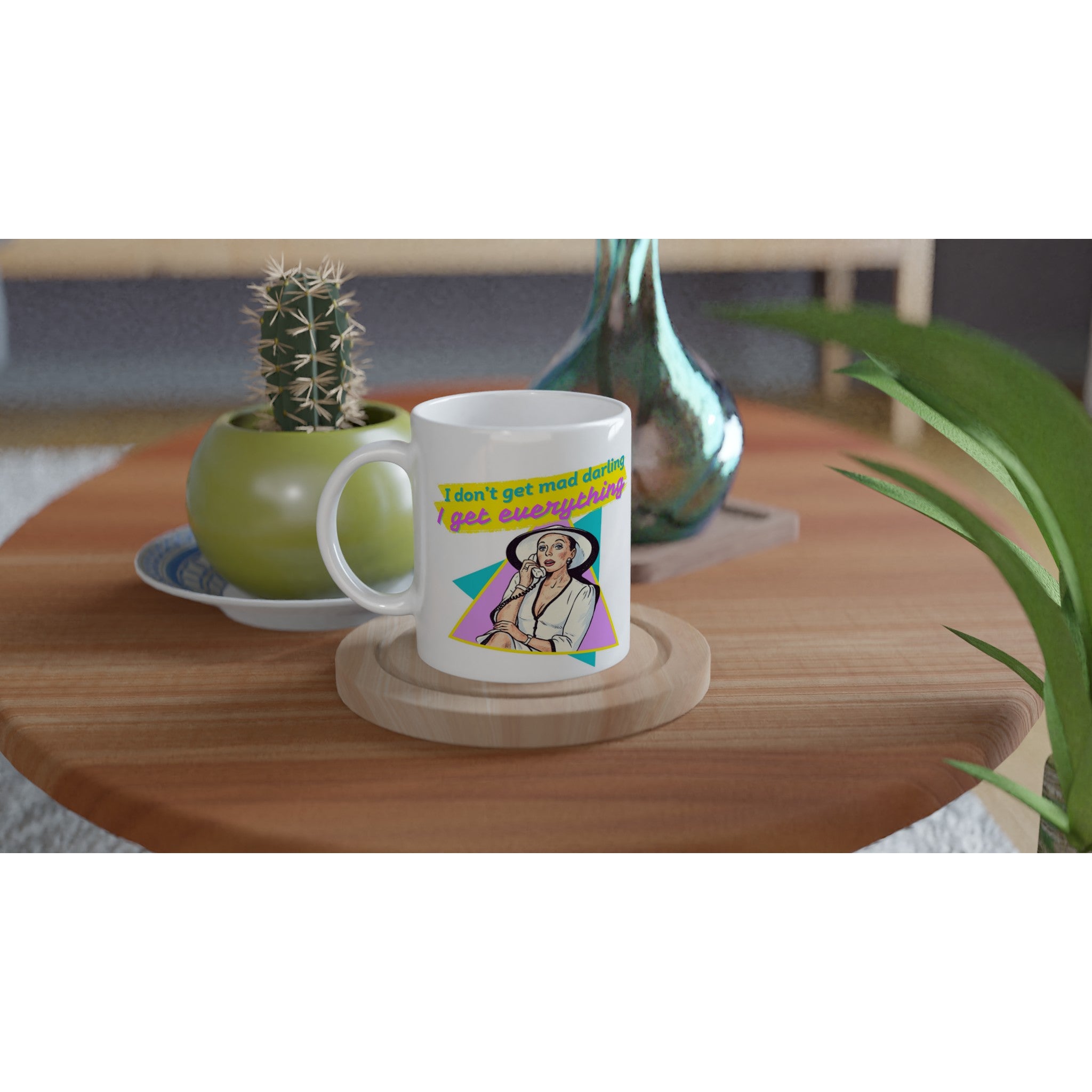 Alexis Dynasty Joan Collins Mug Darling  White on your coffee table