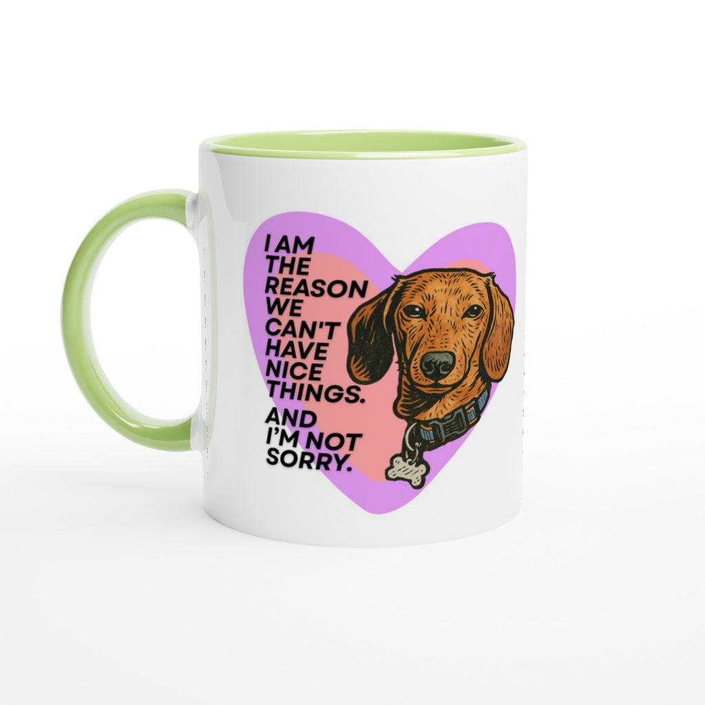 Dog Lover Mug: I'm The Reason We Can't Have Nice Things Ceramic Coffee Cup green
