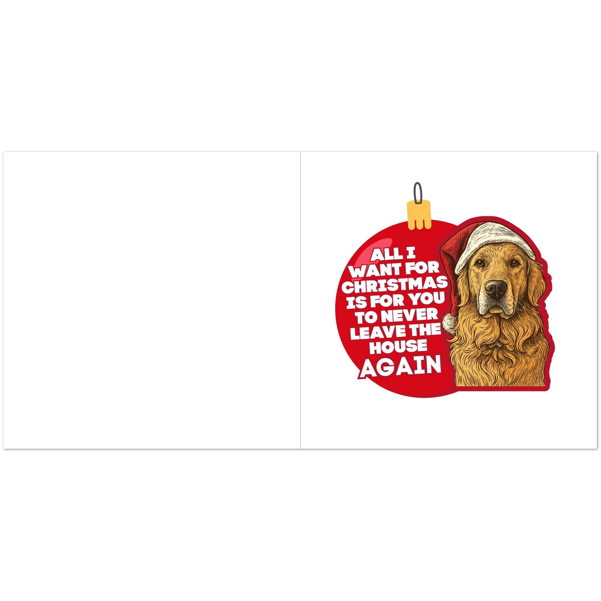 Dog Themed Christmas Greeting Card front and back