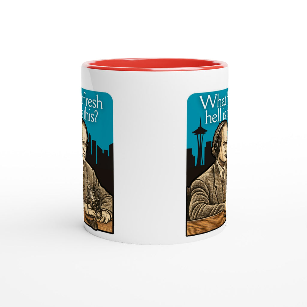 Dr Frasier Crane Seattle Mug red and white side angle