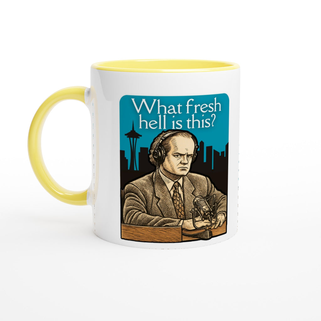 Dr Frasier Crane Seattle Mug yellow and white