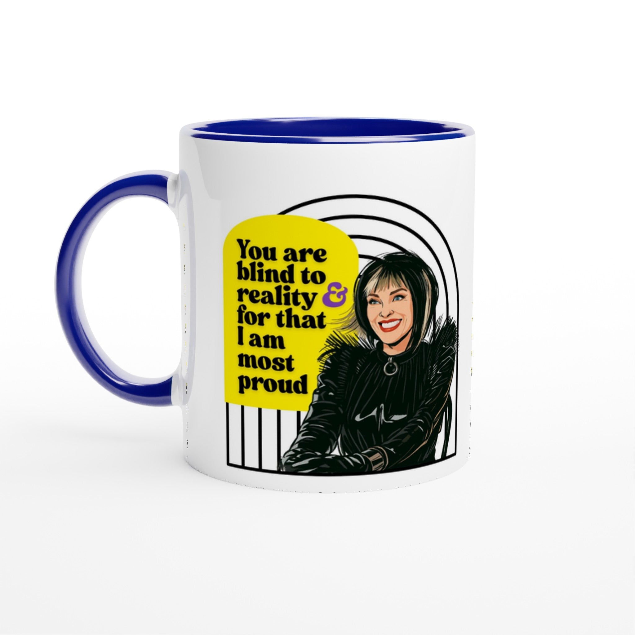 Moira Rose Schitts Creek Mug Blue and White