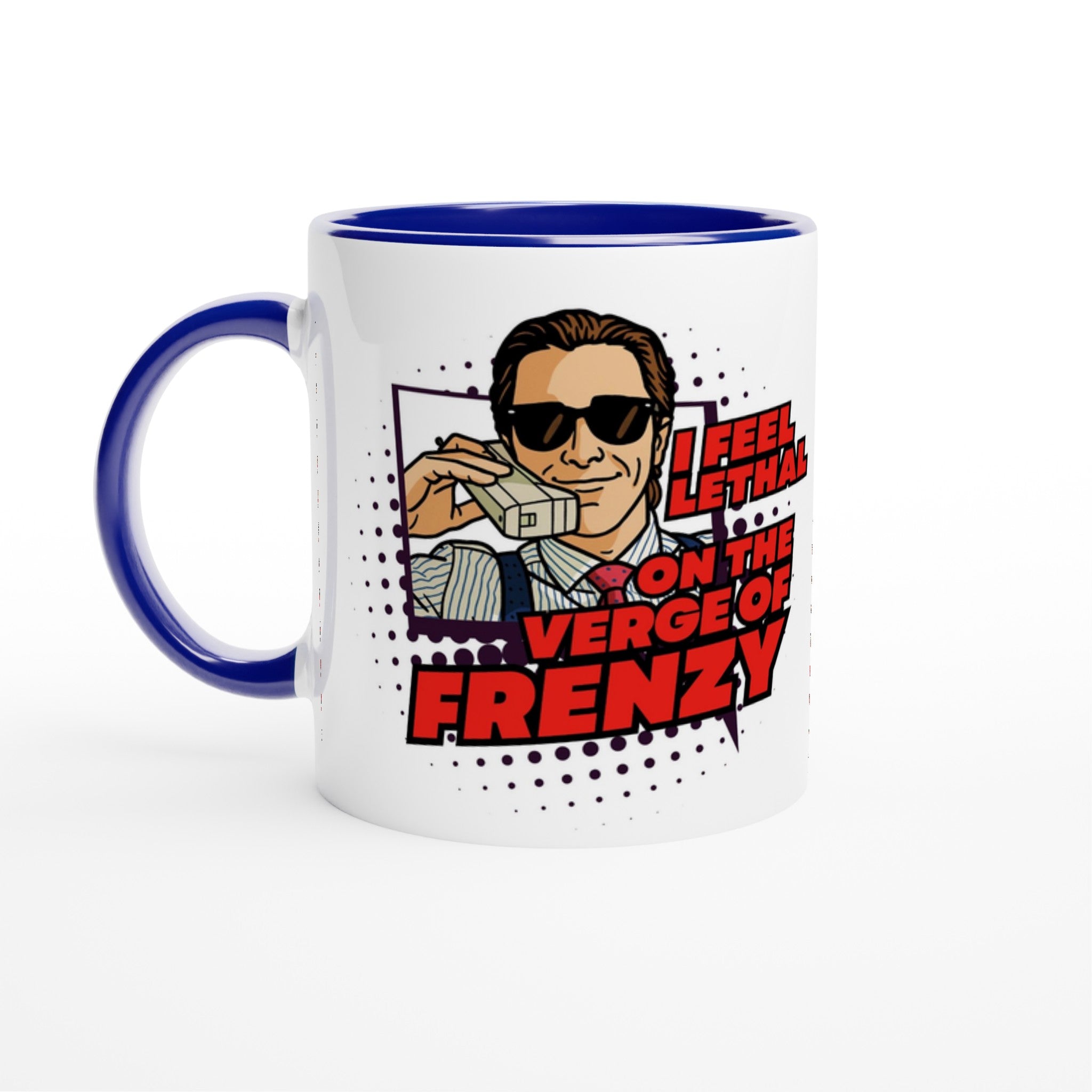 Patrick Bateman American Psycho Blue and White Mug