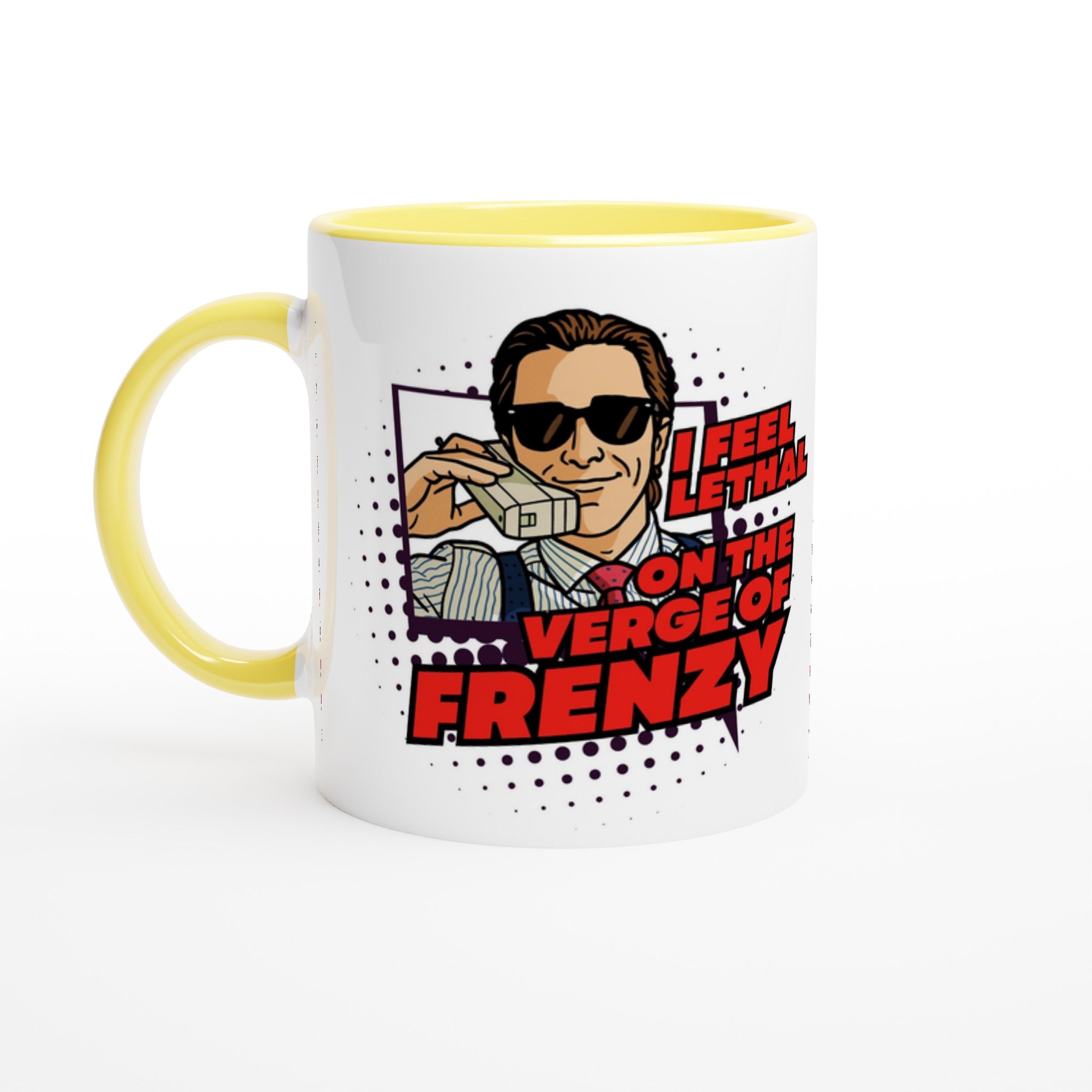 Patrick Bateman American Psychoyellow and White Mug