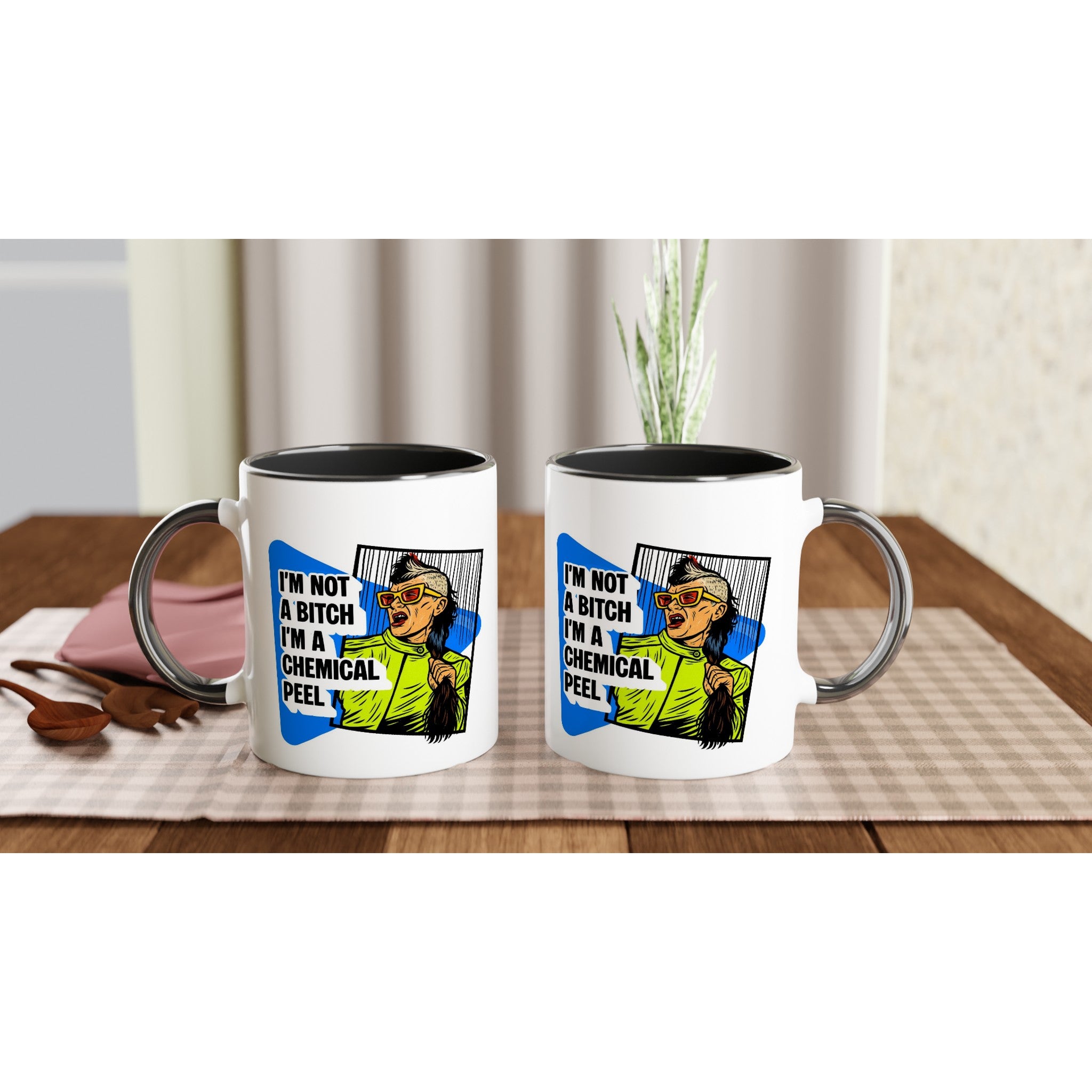 Peaches Mug B+W on your coffee table