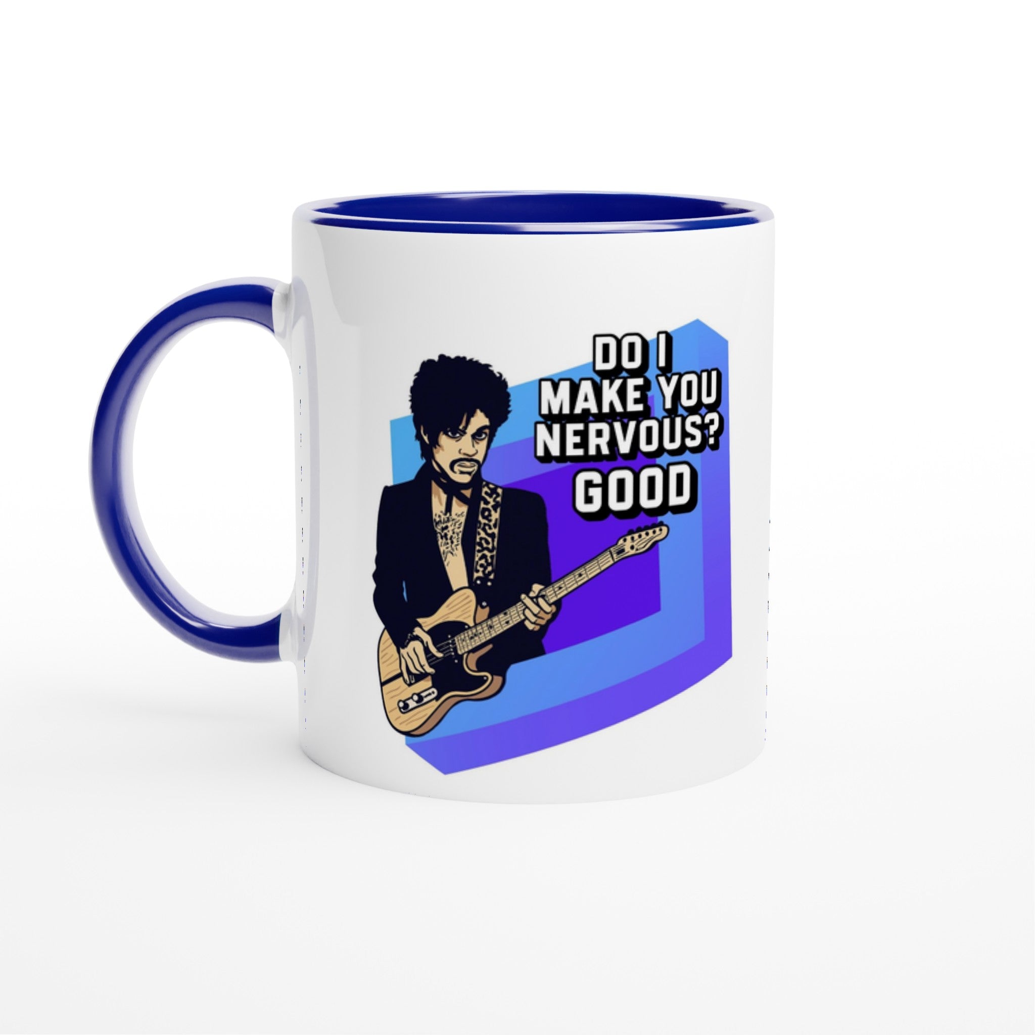 Prince Do I Make You Nervous Mug Blue