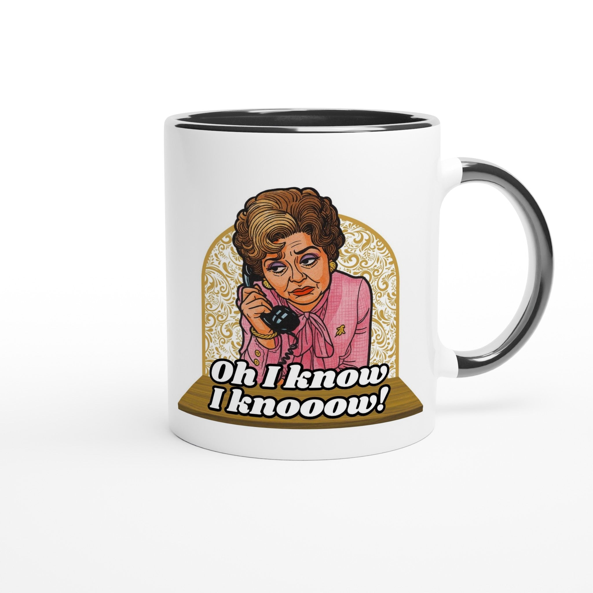 Sybil Fawlty inspired Mug Fawlty Towers black and white