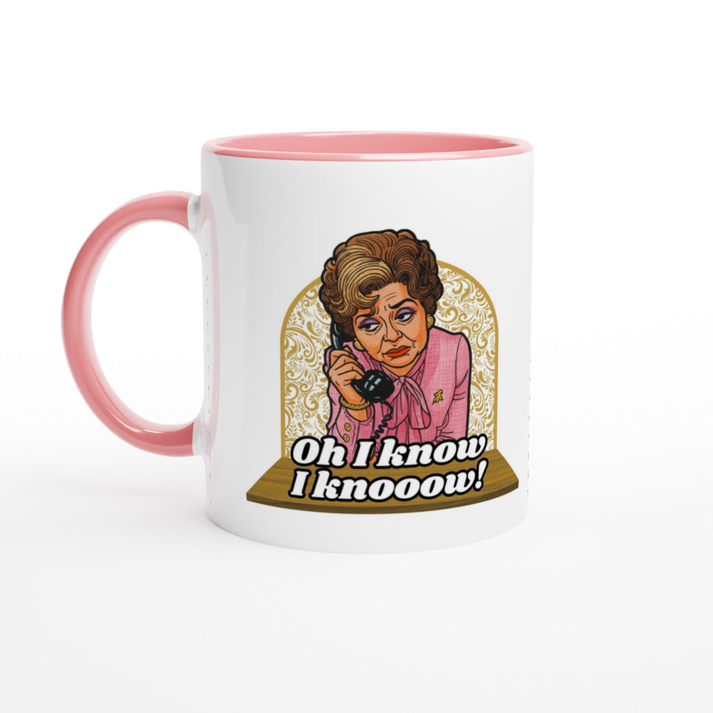 Sybil Fawlty inspired Mug pink and white